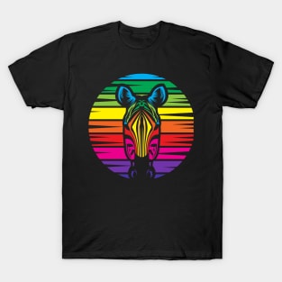 Rainbow zebra. Cheerful bright motley zebra T-Shirt